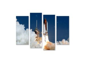 islandburner Leinwandbild Bild auf Leinwand Start Space Shuttle Feuer Rauch Elemente wurden eing