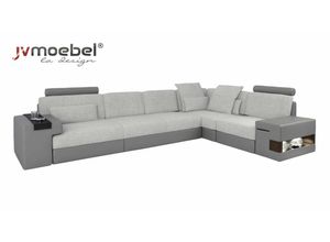 JVmoebel Ecksofa, Design moderne Sofa L-Form Sofas Grau NEU Couch Ecke Leder