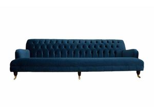JVmoebel Sofa Chesterfield Sofa Design Luxus Couch Blau Sofa 4 Sitzer Stoff