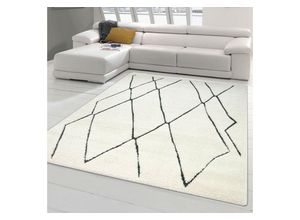 Teppich Flauschiger Teppich mit abstraktem Flachgewebe Rautendesign