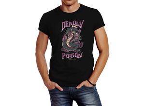 Neverless Print-Shirt Herren T-Shirt Deadly Poison Kobra shirt Cobra Motiv-Print Schlangenmotiv Snake Slim Fit Neverless® mit Print