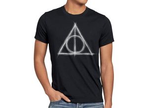 style3 Print-Shirt Herren T-Shirt Heiligtümer Magie Besen Deathly Hollows