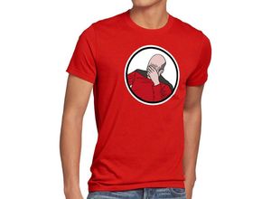 style3 Print-Shirt Herren T-Shirt Picard Facepalm meme scham internet