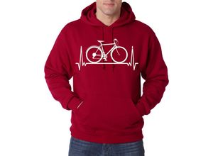 Youth Designz Kapuzenpullover Heartbeat Fahrrad Herren Hoodie Pullover mit Trendigem Fahrrad Frontdruck