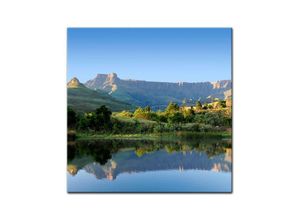 Bilderdepot24 Leinwandbild Drakensberg Reflektion