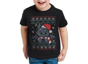 style3 Print-Shirt Kinder T-Shirt Nordische Weihnachten Ugly Sweater wikinger mittelalter x-mas pulli weihnachtsbaum