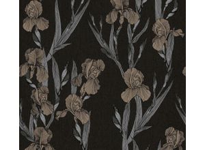 Daniel Hechter Vliestapete, botanisch, floral, Designertapete Tapete Blumen, braun|grau|schwarz