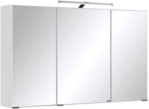 HELD MÖBEL Spiegelschrank Trento, verschiedene Ausführungen und Farben Breite 100 cm, mit 3D-Effekt, Spiegeltüren, Inklusive LED-Beleuchtung, weiß