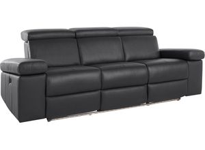 Places of Style 3-Sitzer Kilado, mit 2x Relaxfunktion, verstellbarer Armlehne, Kopfteilverstellung, schwarz