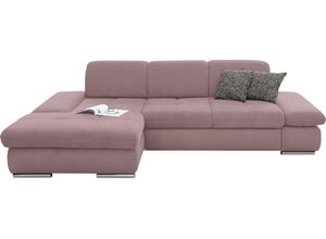 set one by Musterring Ecksofa SO 4100, Recamiere links oder rechts, wahlweise mit Bettfunktion, lila