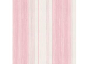 Art for the home Vliestapete Streifen, Streifen, (1 St), Rosa/Weiss - 10m x 53 cm, rosa|weiß