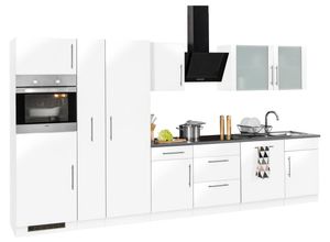 wiho Küchen Küchenzeile Cali, ohne E-Geräte, Breite 360 cm, grau|weiß