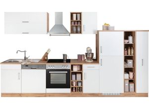 HELD MÖBEL Küchenzeile Colmar, ohne E-Geräte, Breite 360 cm, braun|weiß