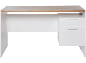 Jahnke Schreibtisch ML C 130, Breite 123,5 cm, wechselseitig montierbar, weiß
