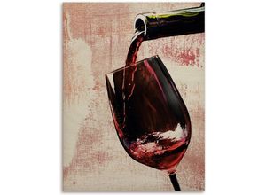 Artland Holzbild Wein - Rotwein, Wein Bilder (1 St), rot