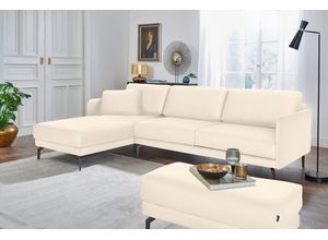 hülsta sofa Ecksofa hs.450, Armlehne sehr schmal, Breite 234 cm, Alugussfüße in umbragrau, weiß