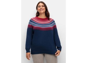 Norwegerpullover aus weicher Baumwolle, nachtblau, Gr.44