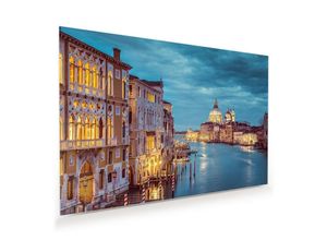 Primedeco Glasbild Wandbild Venedig Canal Grande Sunset mit Aufhängung