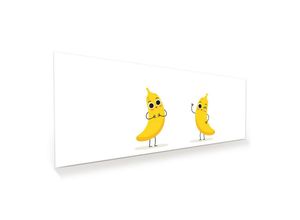Primedeco Glasbild Wandbild Bananen Design mit Aufhängung