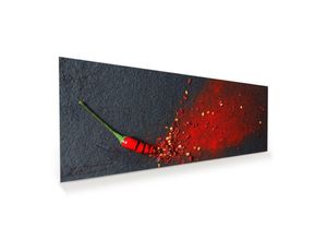Primedeco Glasbild Wandbild Chiliflocken mit Aufhängung