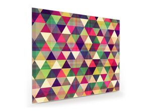 Primedeco Glasbild Wandbild Dreieckiges Muster mit Aufhängung