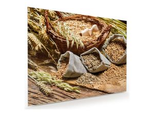 Primedeco Glasbild Wandbild Getreide Arten mit Aufhängung