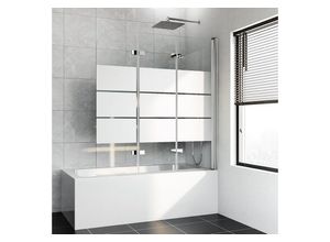 Boromal Badewannenaufsatz Badewannenfaltwand 3-teilig faltbar 130cm Duschwand für Badewanne Glas