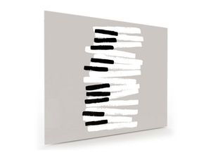 Primedeco Glasbild Wandbild Grunge Klaviertasten mit Aufhängung