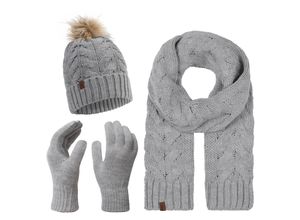 Rock Creek Schal Mütze Handschuhe Set Winterset