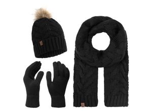 Rock Creek Schal Mütze Handschuhe Set Winterset