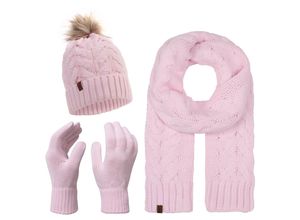 Rock Creek Schal Mütze Handschuhe Set Winterset