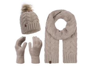 Rock Creek Schal Mütze Handschuhe Set Winterset