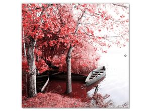 Sonnenschutz Romantische Bootsanlegestelle in rot-weiß