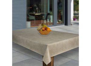 laro Tischdecke Wachstuch-Tischdecken Beige Grau Metallic rechteckig