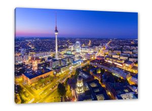 Pixxprint Leinwandbild Berlin City Panorama