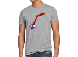 style3 Print-Shirt Herren T-Shirt Flagge Norwegen Fußball Sport Norway WM EM Fahne