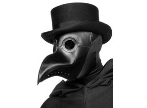 Metamorph Verkleidungsmaske Schwarze Pestdoktor Maske aus Kunstleder