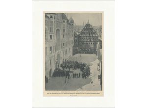 Kunstdruck Eröffnungsrede des Oberbürgermeisters Gauss Stuttgart Rathaus F_Vintag