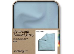 Bettbezug Knitted Jersey uni, aus Bio-Baumwolle mit Elasthan, Reißverschluss, Schlafgut (1 St), bügelfrei, Mix & Match Bettwäsche: passender Kissenbezug erhältlich, blau