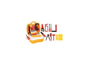 Pilsan Kinder Werkzeugkoffer 03367, Kinderwerkzeug-Set 65-teilig, Zange, Säge gelb