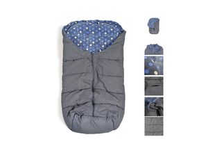 Cangaroo Fußsack Cuddle, für Kinderwagen Thermofleece wasserdicht Reißverschluss dunkelblau