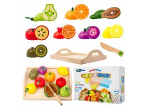 Kinderküche Zubehör Spielküche Obst Schneiden Holz Kaufladen Set