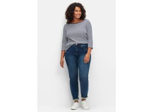 Große Größen: Skinny Stretch-Jeans mit Bodyforming-Effekt, dark blue Denim, Gr.42