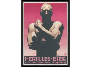 Kunstdruck Herkules Bier aus dem Hasenbräu Augsburg Werbung Kunstdruck Faks_Werbu