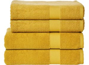 done.® Handtuch Set Deluxe, Zwirnfrottee, (Set, 4-tlg), Hotelqualität aus hochwertigem Zwirnfrottier, goldfarben