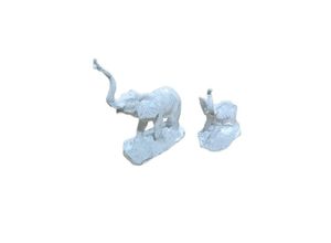 moebel17 Dekofigur Skulptur Elefant 2er Set Weiß Marmoroptik