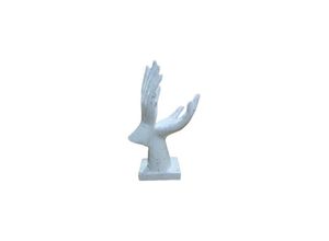 moebel17 Dekofigur Skulptur 2 Hände Weiß Marmoroptik