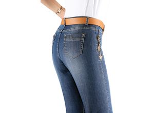 Damen 5-Pocket-Jeans in blue-stone-washed ,Größe 50, Witt Weiden, 79% Baumwolle, 19% Polyester, 2% Elasthan