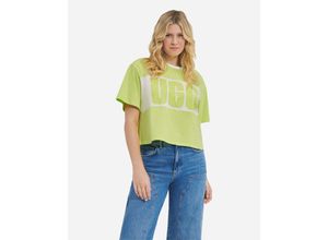 UGG® Jordene Colorblock-T-Shirt mit Logo für Damen in Vibrant Green, Größe XS, Baumwolle