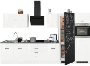 HELD MÖBEL Küchenzeile Trier, mit E-Geräten, Breite 350 cm, weiß